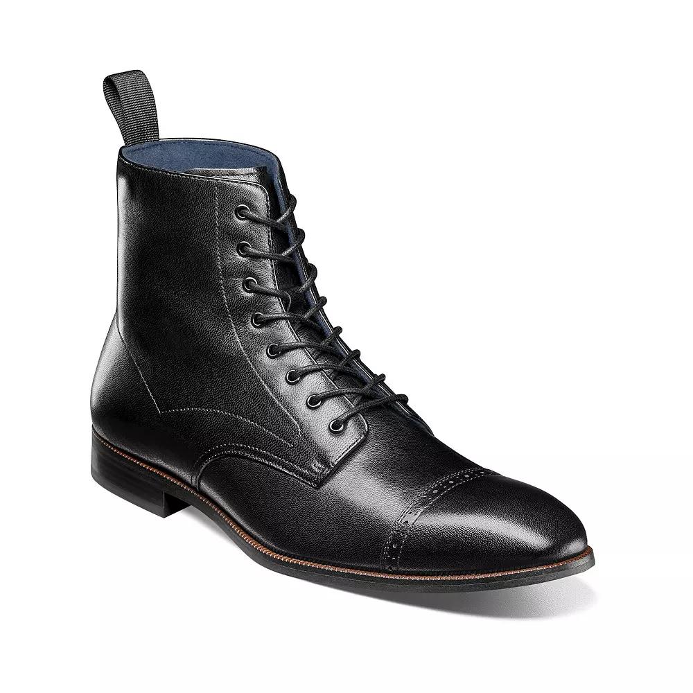 Stacy Adams Henry Men's Cap Toe Lace-Up Leather Boots, Size: 10.5, Black Product Image