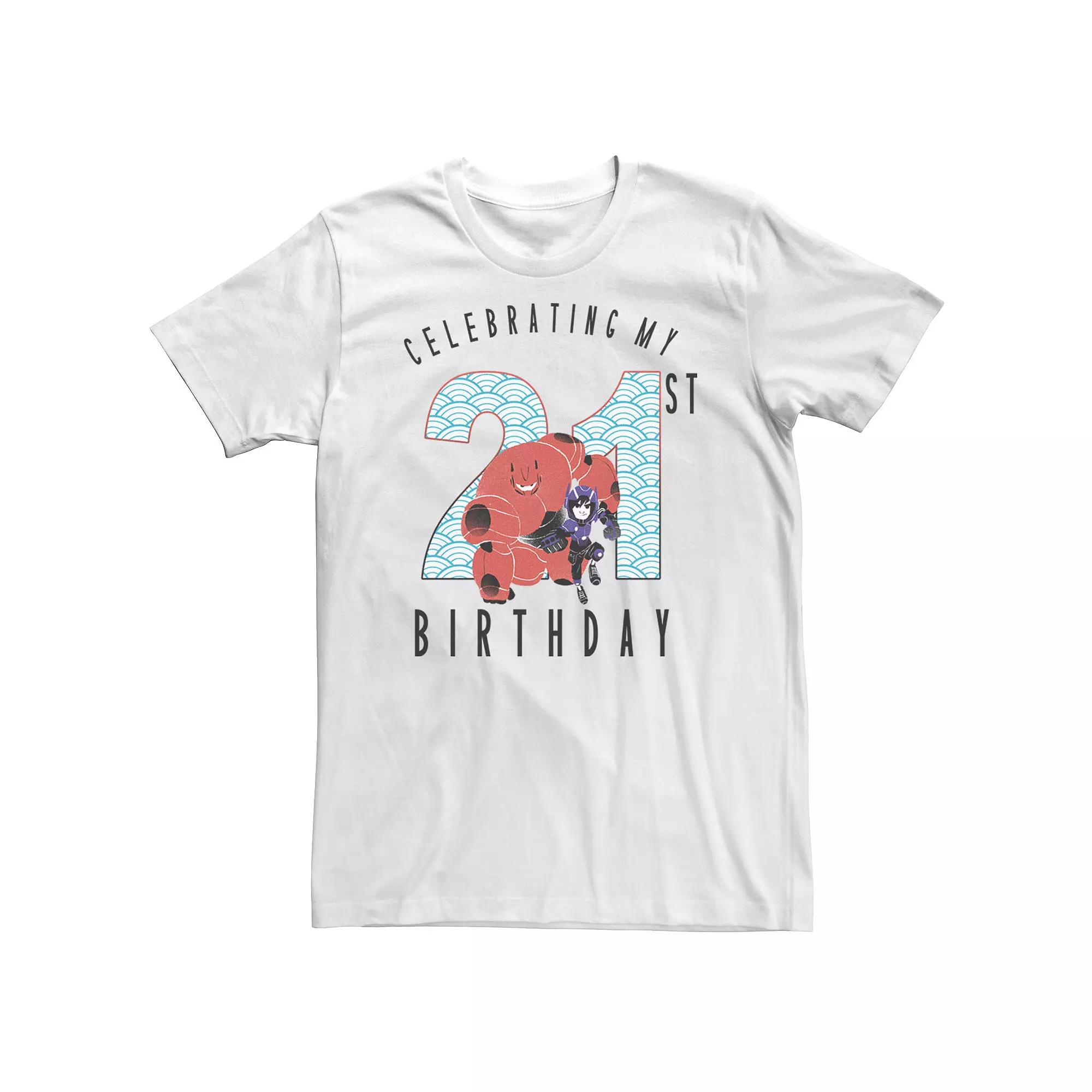 Big & Tall Disney Big Hero 6 Baymax Hiro 21st Birthday Tee, Men's, Size: XXL Tall, White Product Image