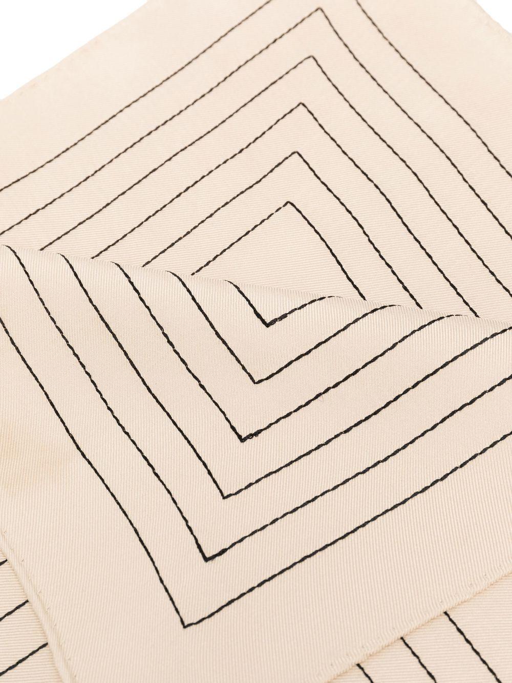 striped embroidered silk scarf Product Image