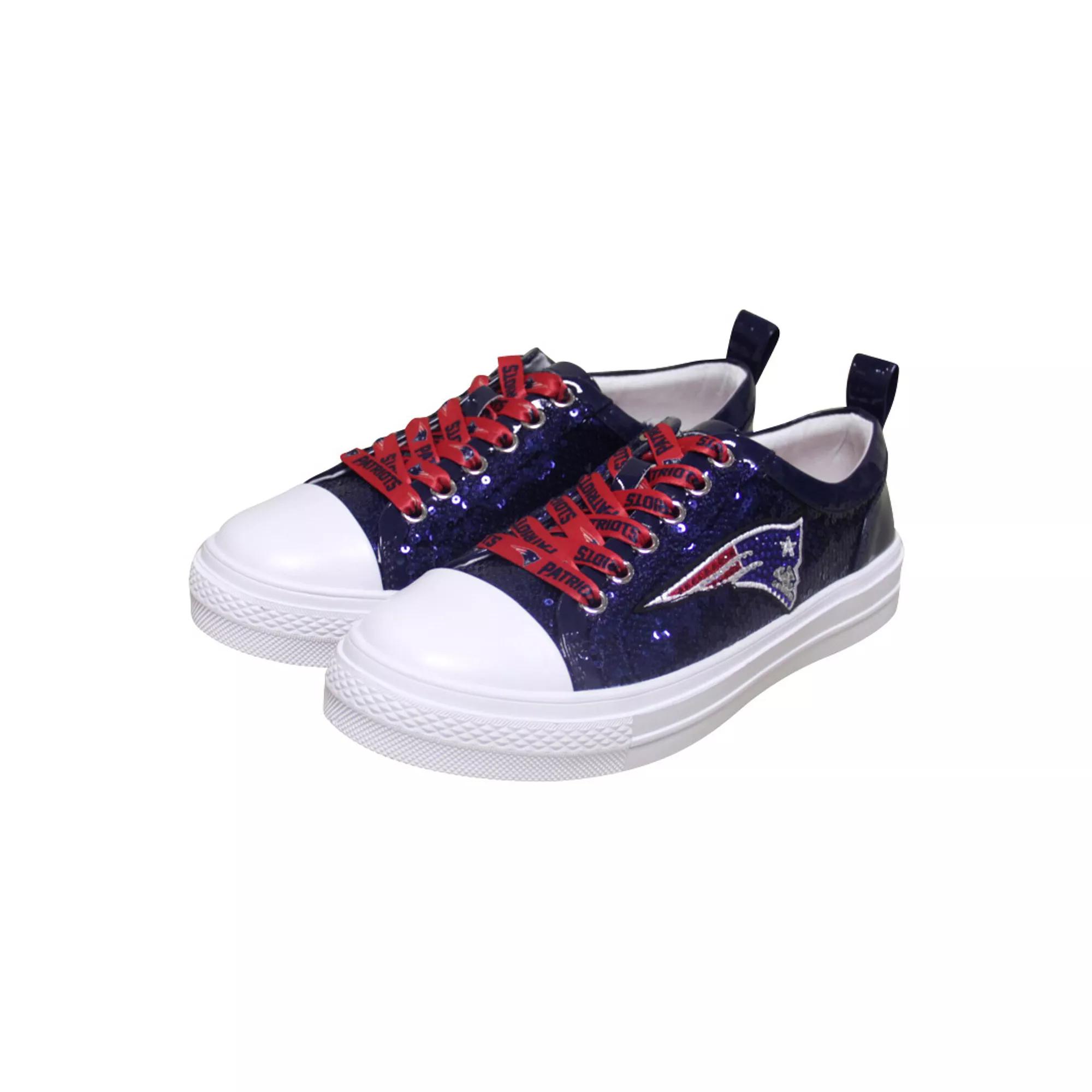Women's Cuce Navy New England Patriots Team Sequin Sneakers, Size: 7, Blue Product Image