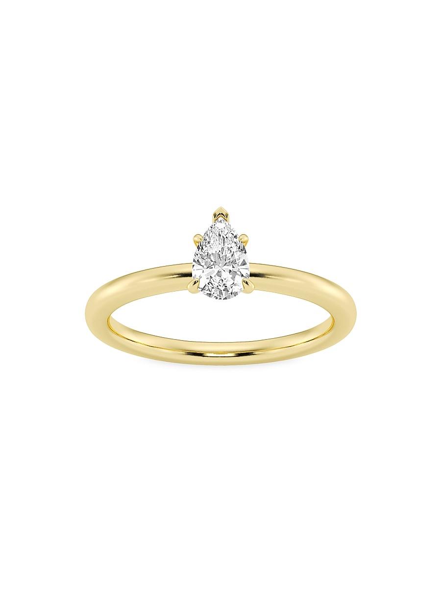 Womens 14K Yellow Gold & Pear-Cut Lab-Grown Diamond Solitaire Ring/0.50-5.00 TCW Product Image