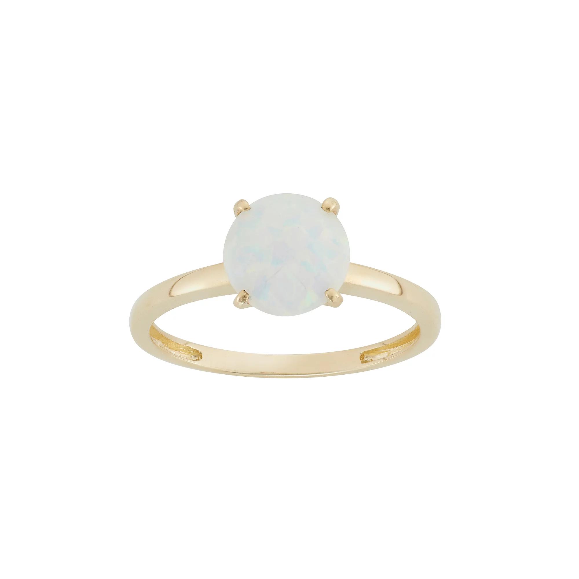 Designs by Gioelli Lab-Created Opal 10k Gold Ring, Women's, Size: 8, White Product Image