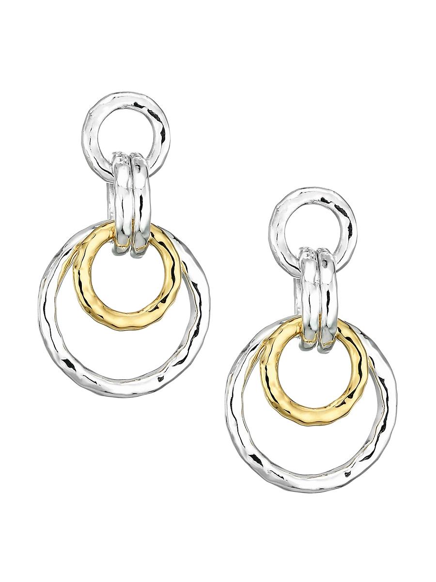 Womens Classico Chimera Two-Tone Hammered Chunky Link Earrings Product Image