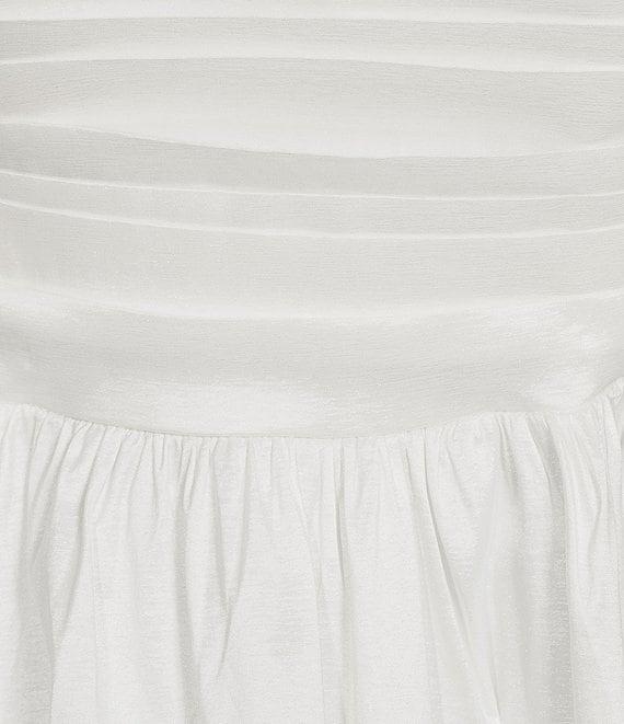 B. Darlin Plus Size Taffeta Strapless Pleated Bubble Hem Dress Product Image