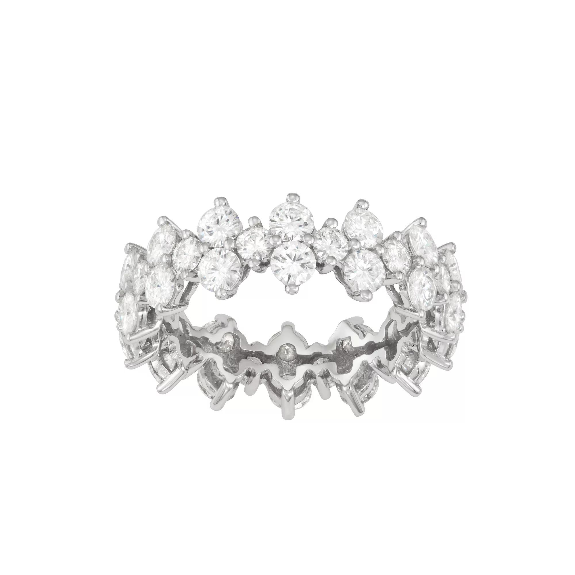 Charles & Colvard 14k White Gold 3 5/8 Carat T.W. Lab-Created Moissanite Cluster Ring, Women's Product Image