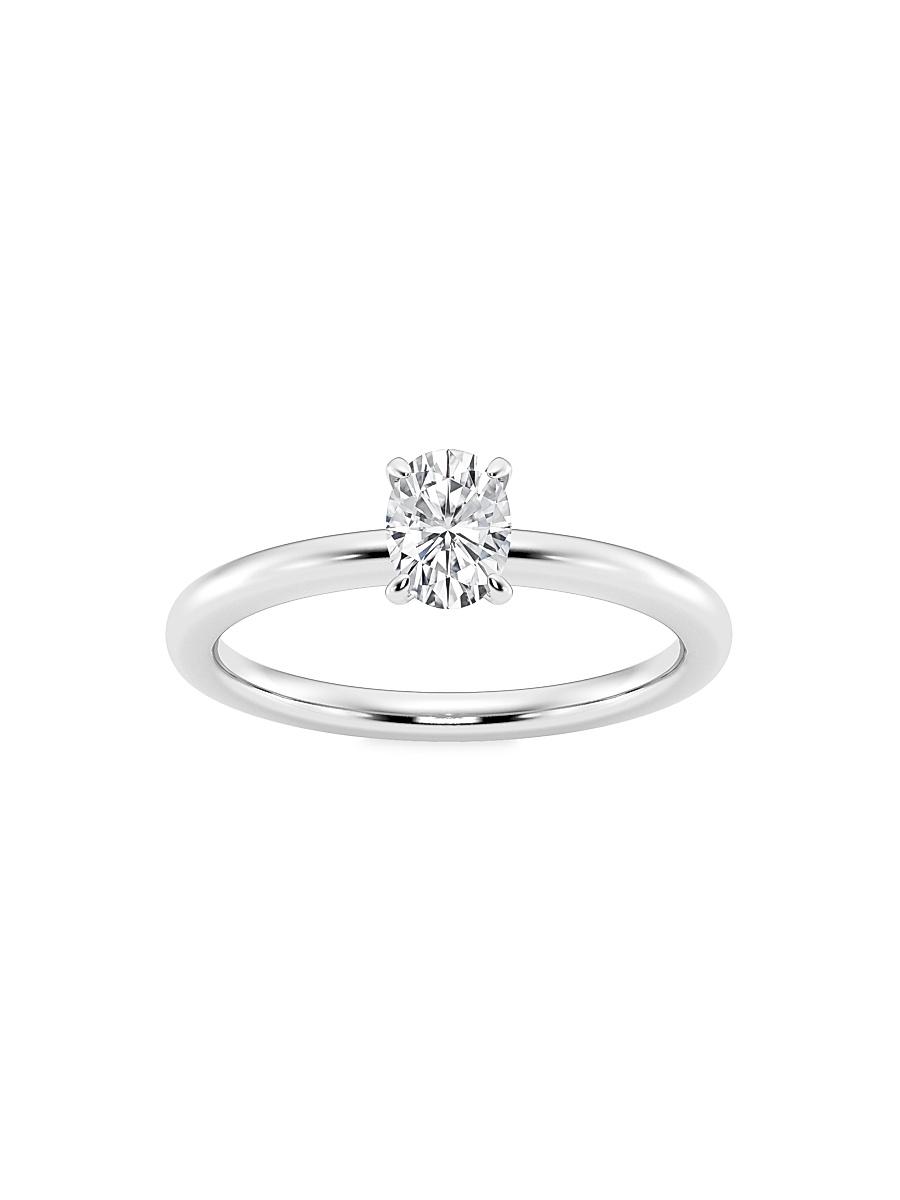 Womens 14K White Gold & Oval Lab-Grown Diamond Solitaire Ring/0.50-5.00 TCW Product Image