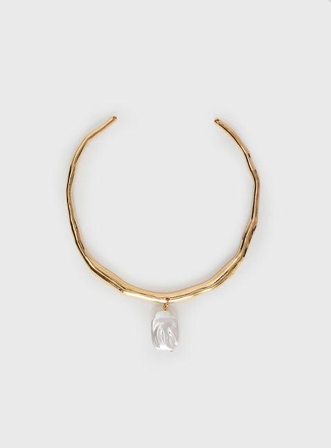 Leani Pearl Necklace Gold Product Image