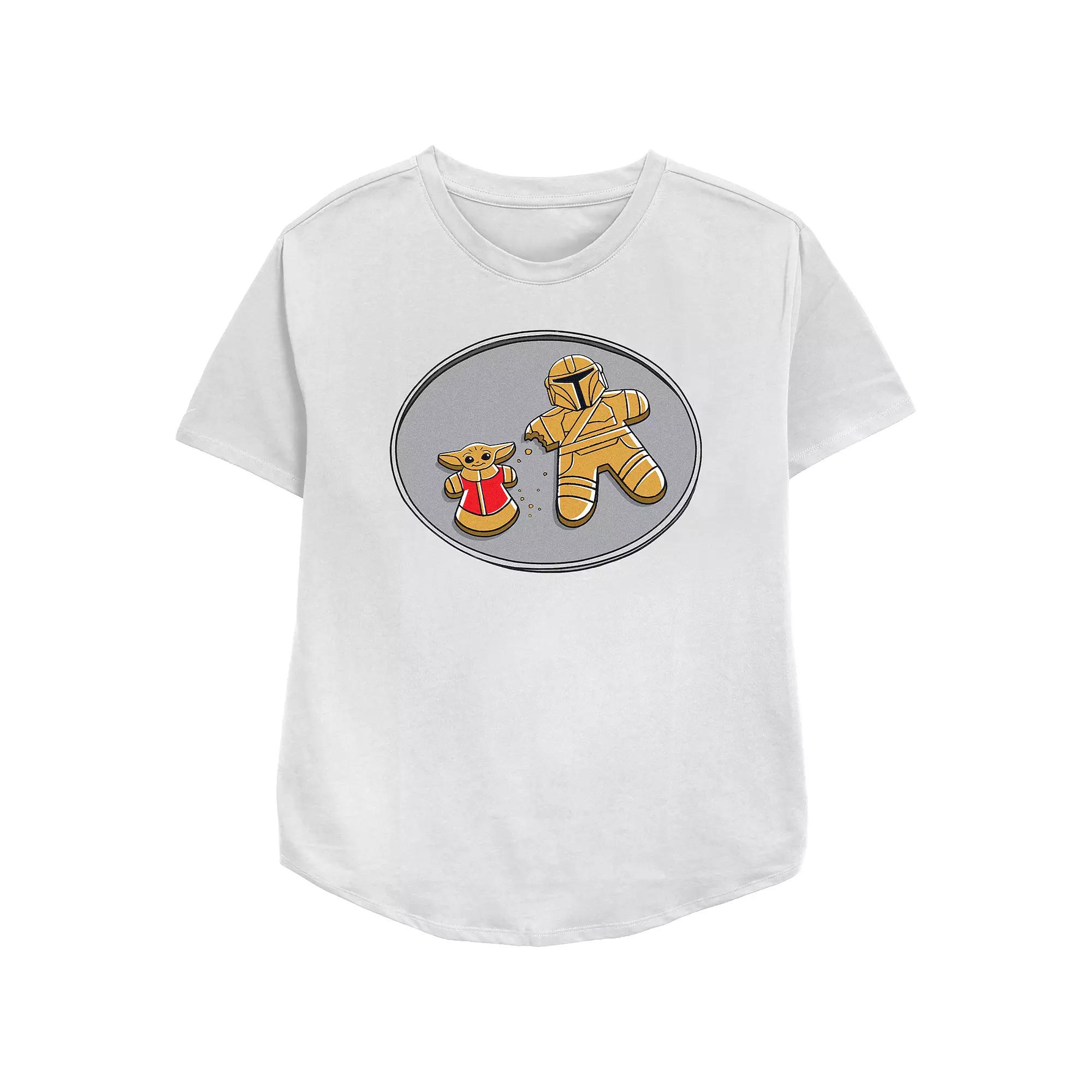Women's Star Wars The Mandalorian Grogu Gingerbread Cookies Relaxed Fit Graphic Tee,  Product Image
