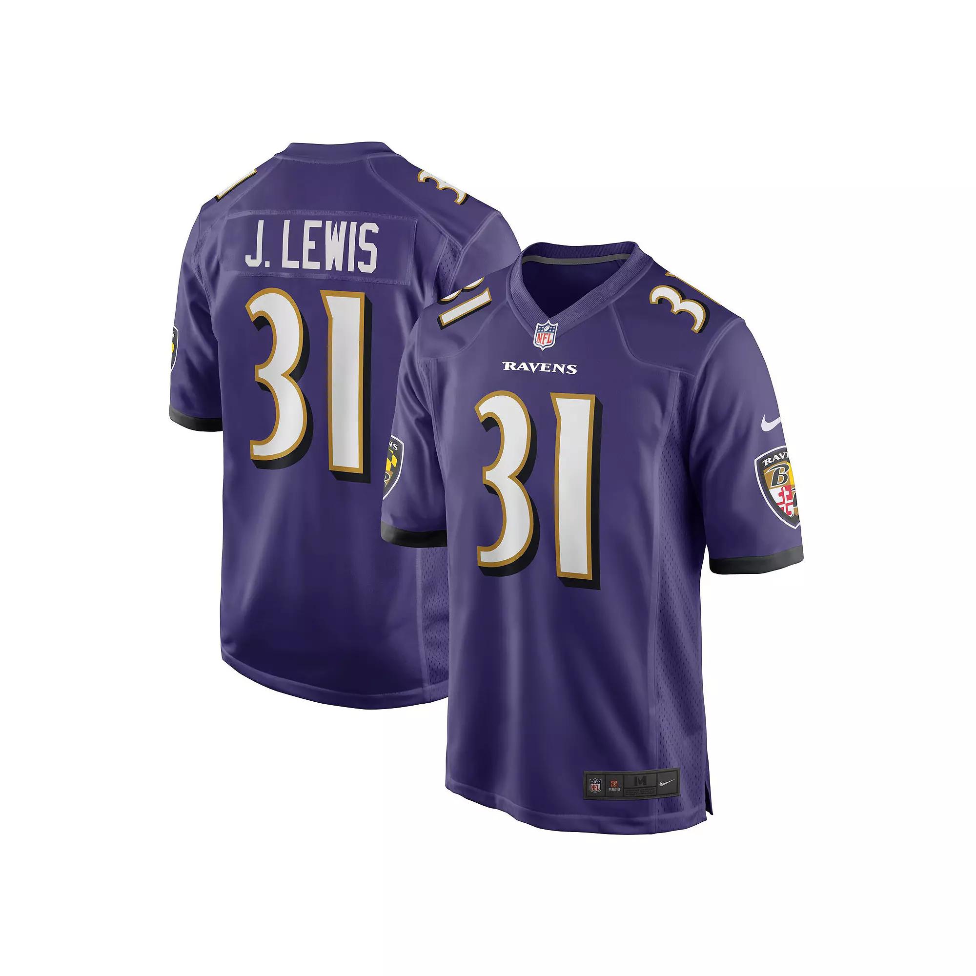 Men's Nike Jamal Lewis Purple Baltimore Ravens Game Retired Player Jersey,  Product Image