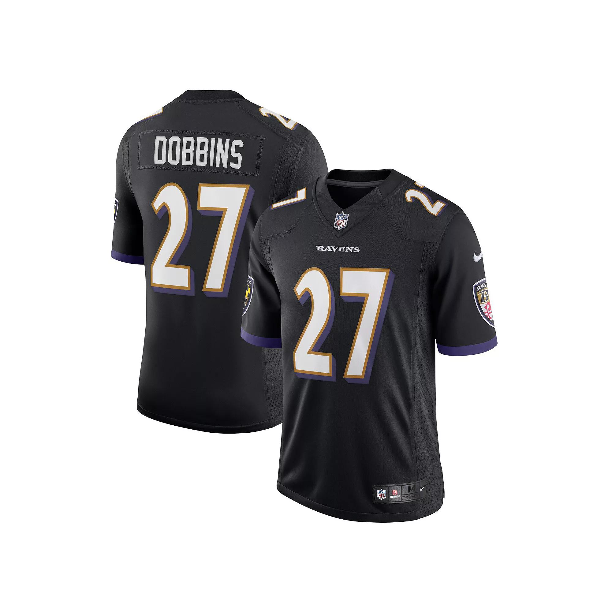 Men's Nike J.K. Dobbins Black Baltimore Ravens Vapor Limited Jersey, Size: 2XL Product Image