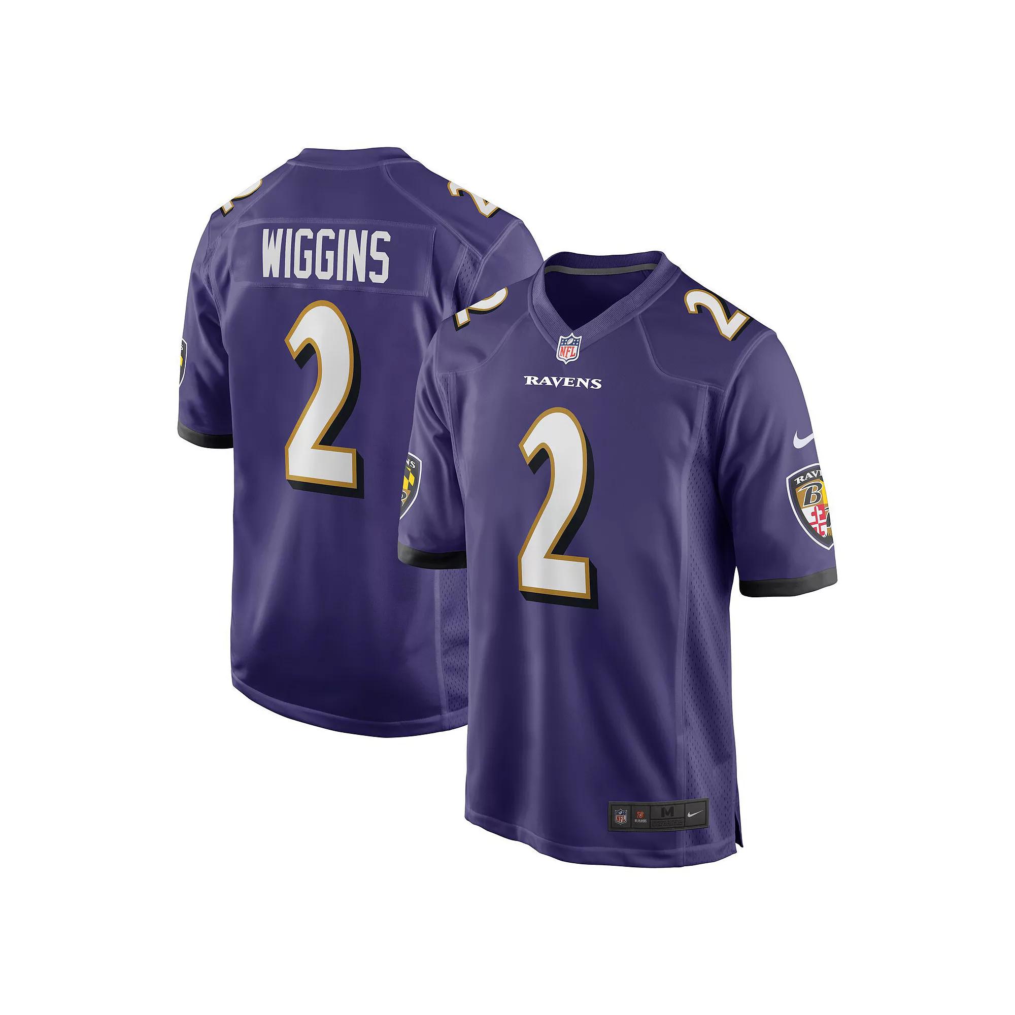 Men's Nike Nate Wiggins Purple Baltimore Ravens 2024 NFL Draft First Round Pick Player Game Jersey,  Product Image