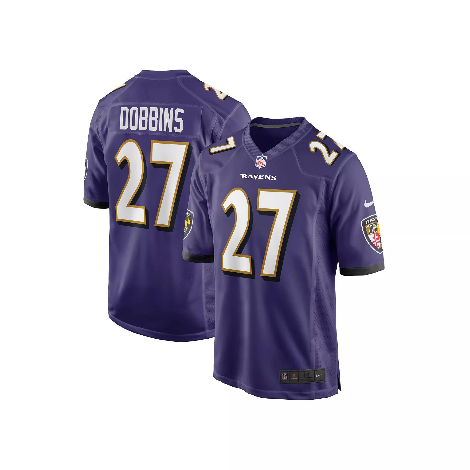 Men's Nike J.K. Dobbins Purple Baltimore Ravens Game Team Jersey, Size: 2XL Product Image