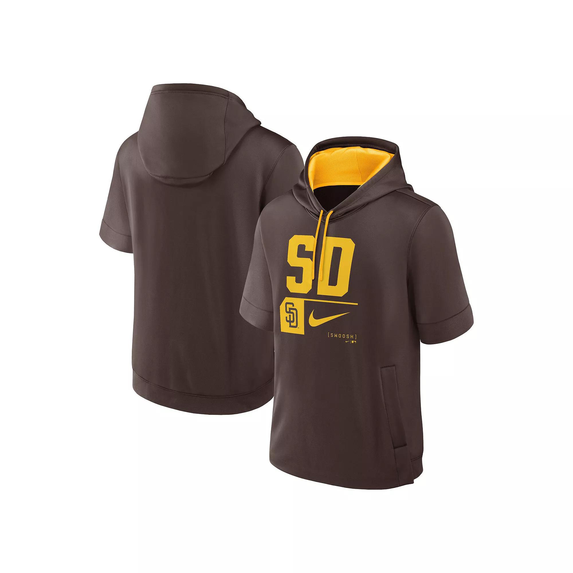 Men's Nike Brown San Diego Padres Tri Code Lockup Short Sleeve Pullover Hoodie,  Product Image