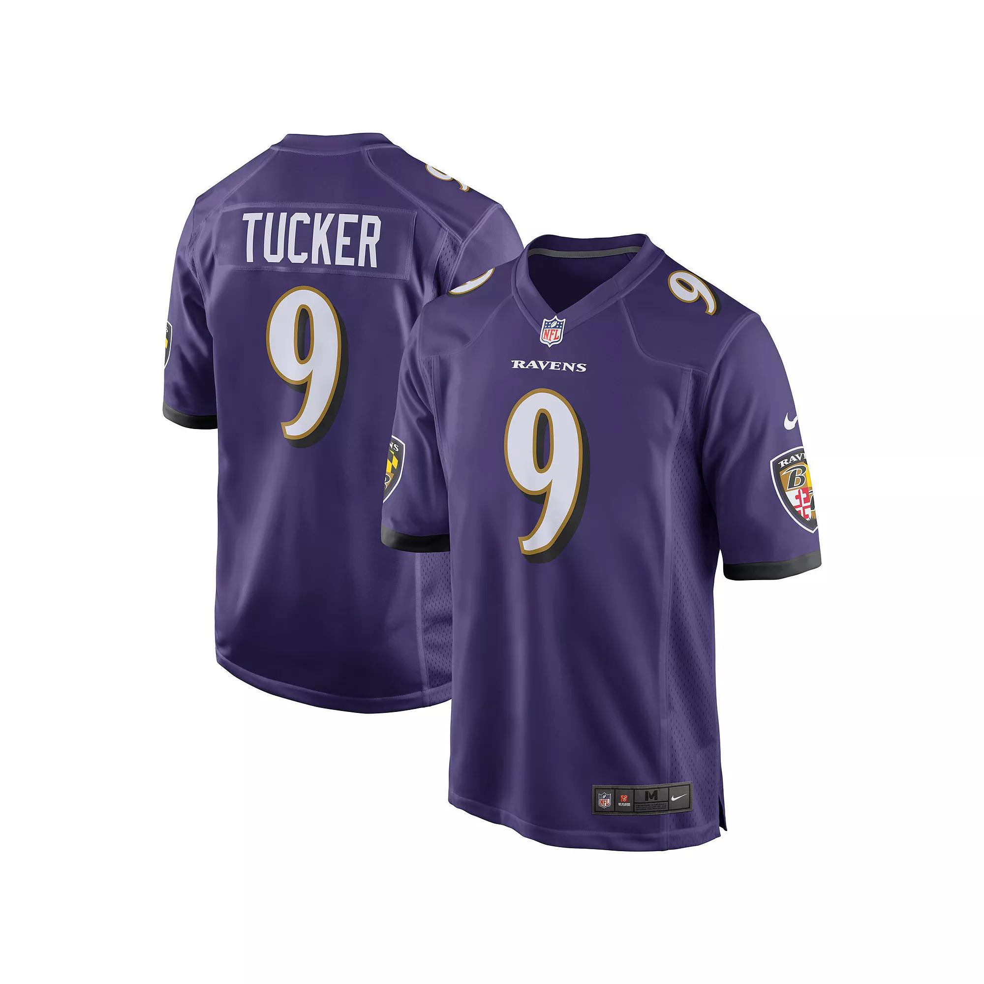 Men's Nike Justin Tucker Purple Baltimore Ravens Game Jersey, Size: Large Product Image