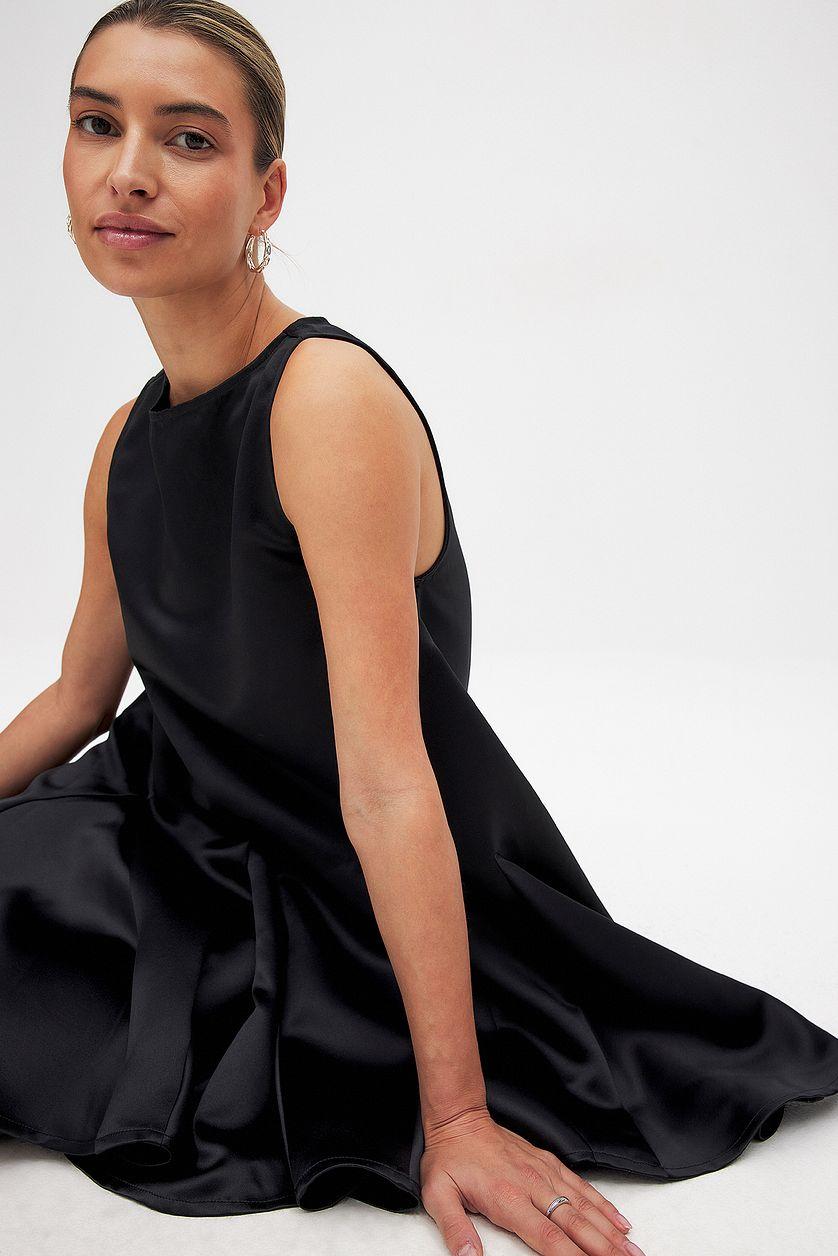 Satin Volume Mini Dress Product Image