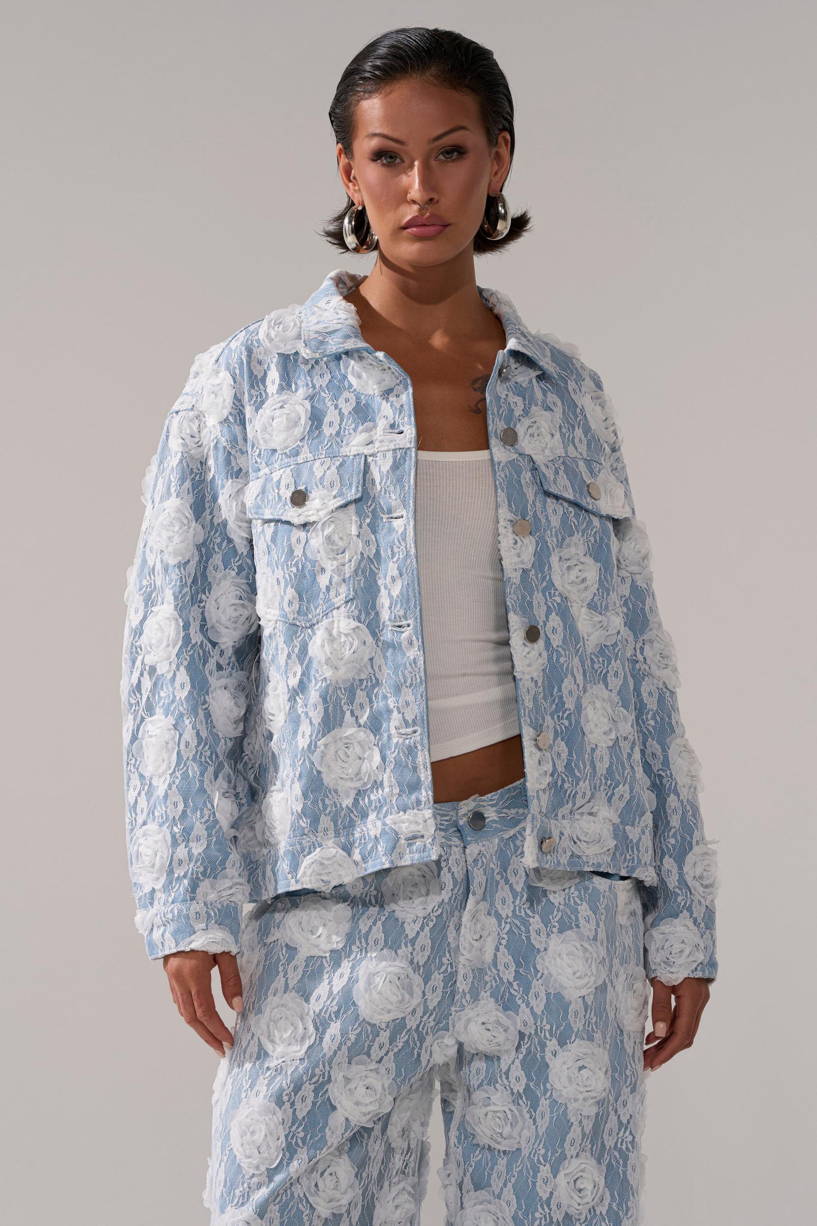 FOLLOW MY LEAD APPLIQUE DENIM JACKET Product Image