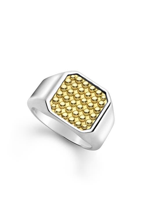 LAGOS Men's Anthem Caviar Signet Ring in Two-Tone at Nordstrom, Size 9 Product Image