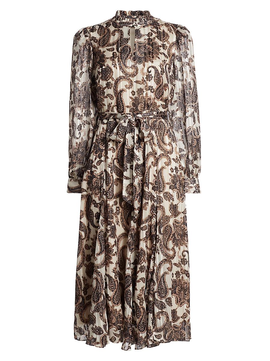 Womens Janice Paisley Fit & Flare Midi-Dress Product Image