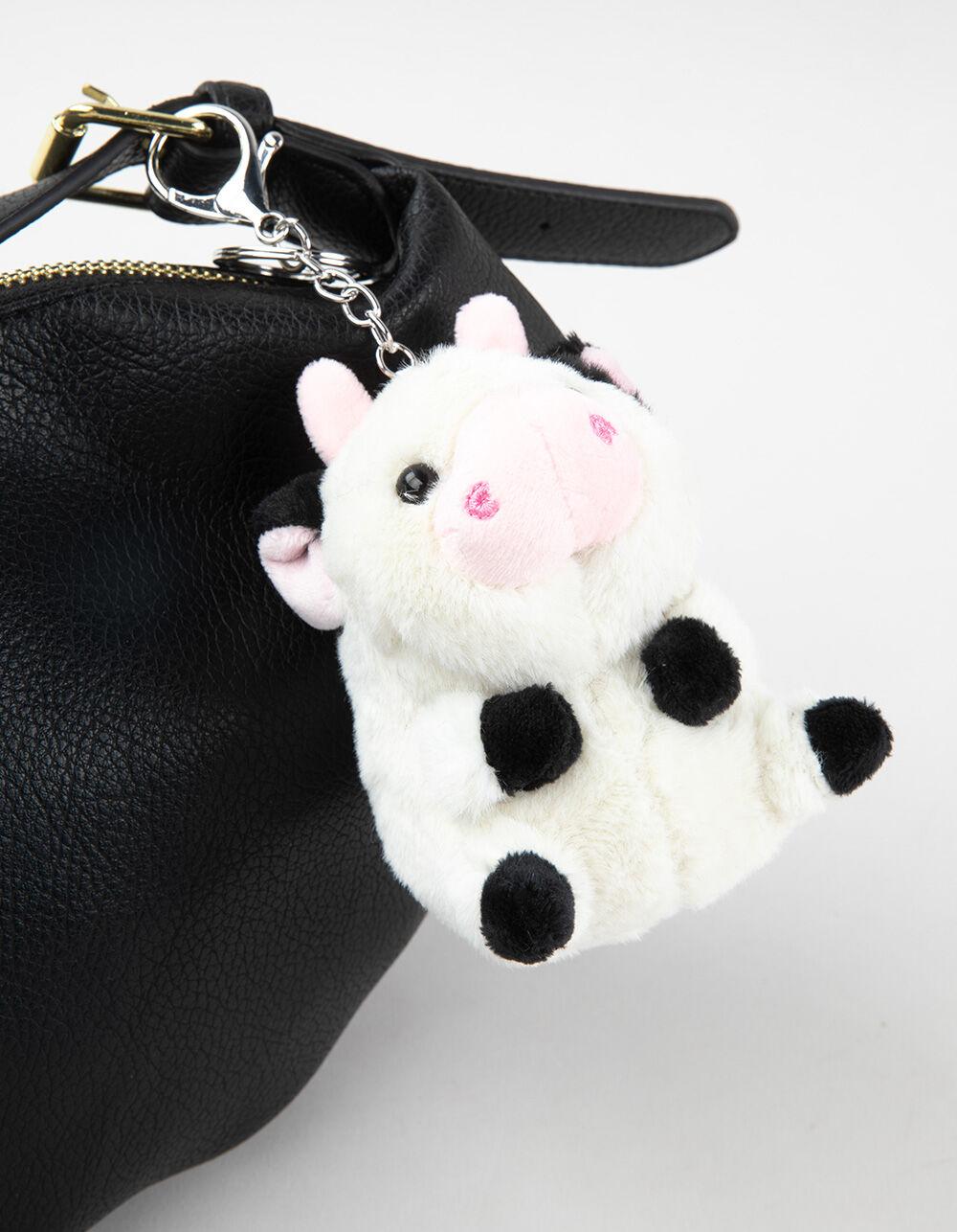 FULL TILT Chonky Cow Plush Bag Charm - BLK/WHT Product Image