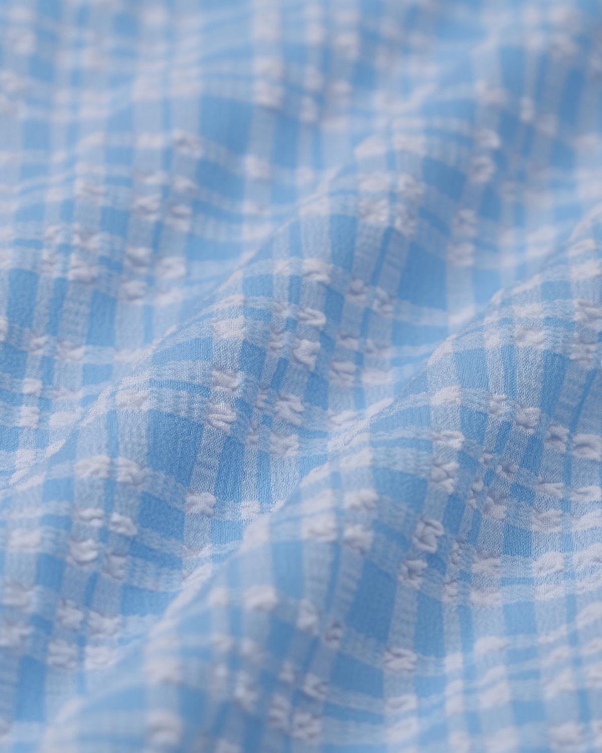 Blue Knitted Plaid Tankini Swimsuit Product Image