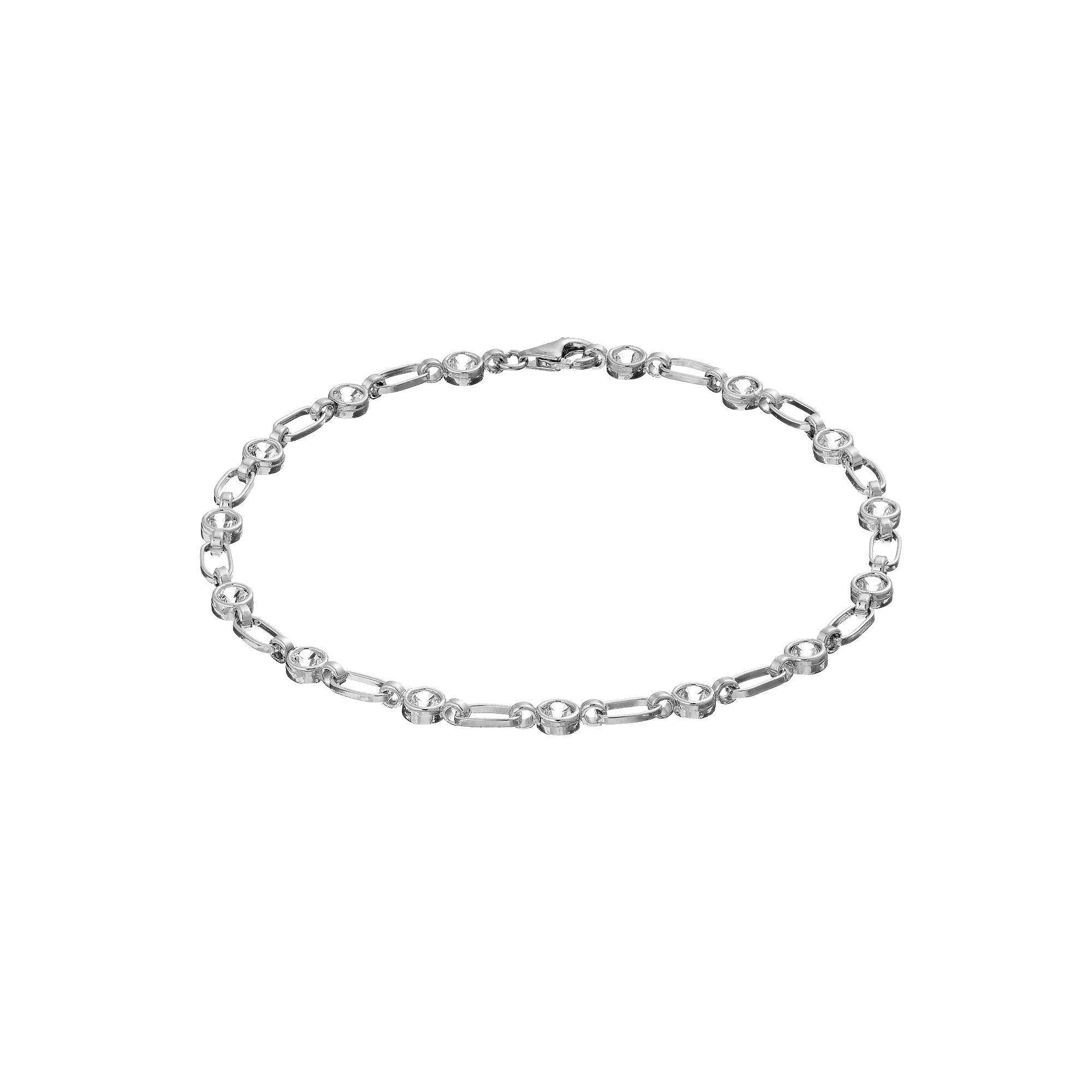 Kristen Kesho Sterling Silver Lab-Created White Sapphire Tennis Bracelet, Women's, Size: 7.25" Product Image