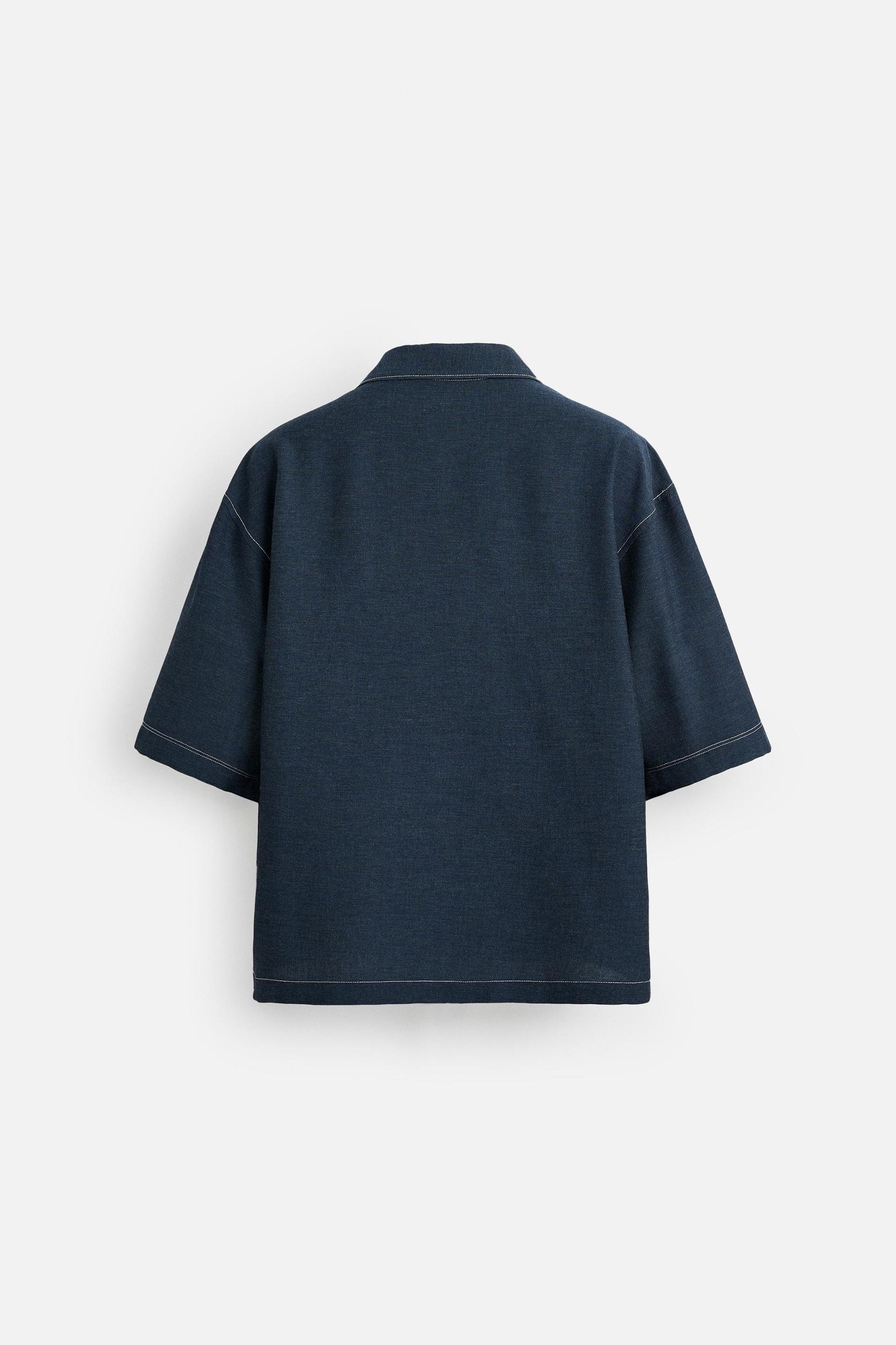 CONTRAST TOPSTITCHED SHIRT Product Image