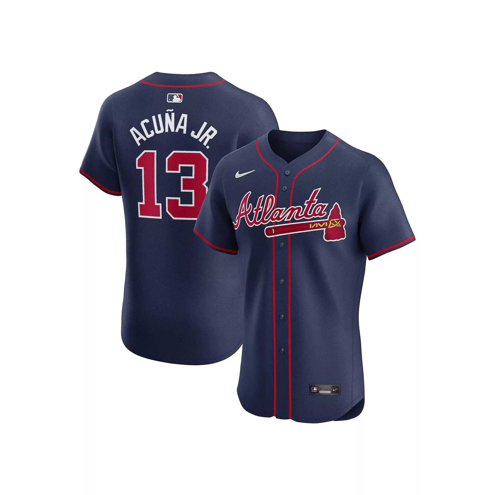 Men's Nike Ronald Acuña Jr. Navy Atlanta Braves Alternate Elite Player Jersey,  Product Image