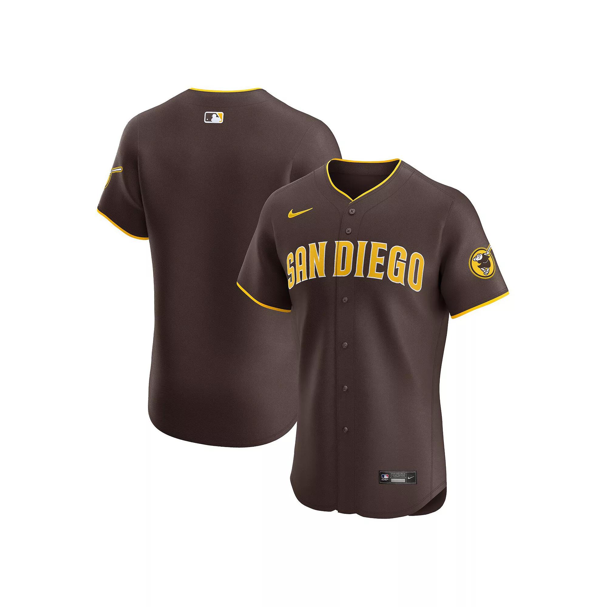 Men's Nike Brown San Diego Padres Road Vapor Premier Elite Patch Jersey,  Product Image