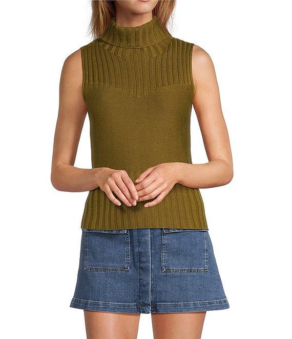 Chelsea & Violet Rosie Turtleneck Sleeveless Sweater Product Image