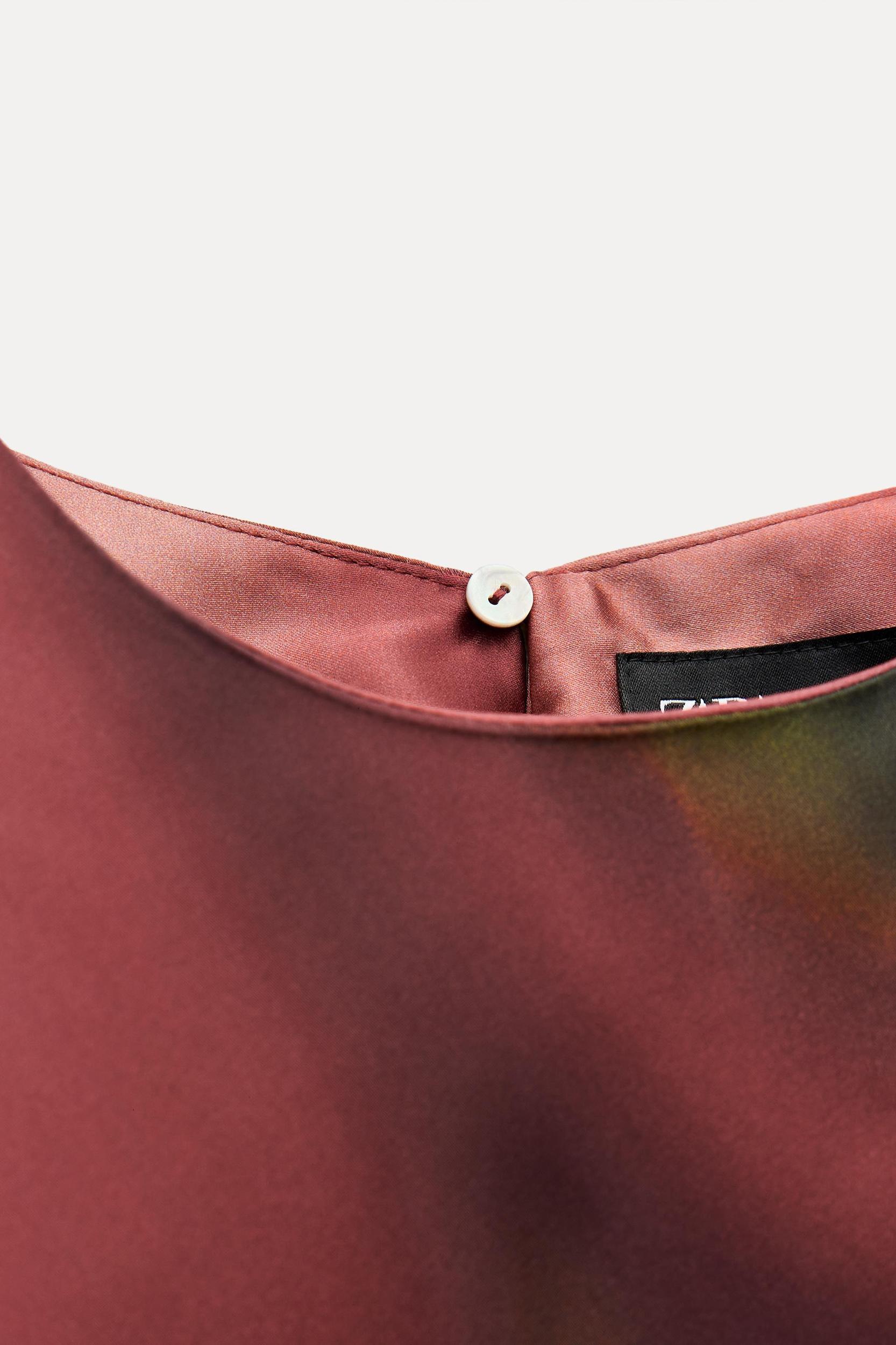 PRINTED SATIN EFFECT MIDI DRESS Product Image