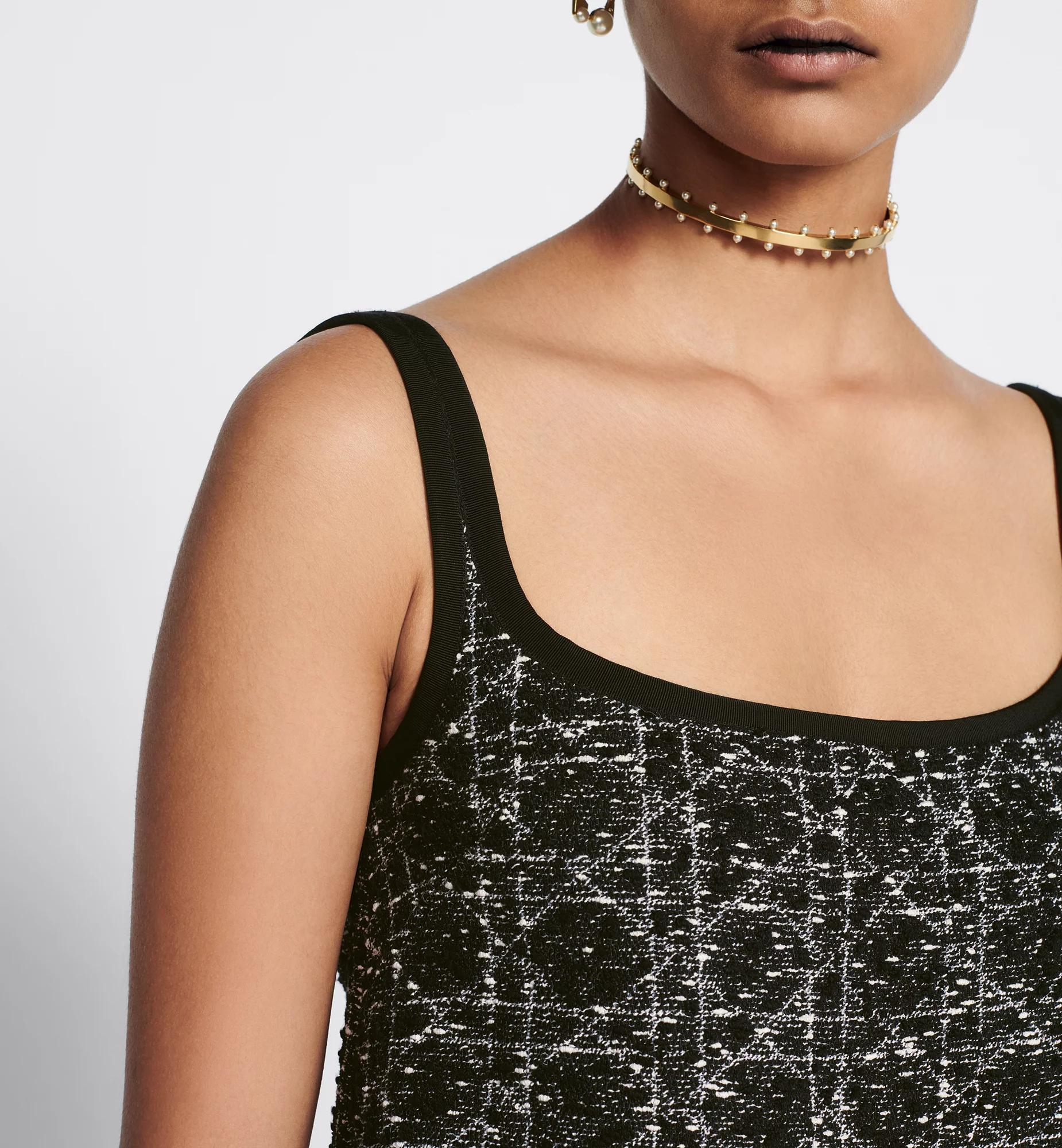 Short Macrocannage Flared Dress Product Image