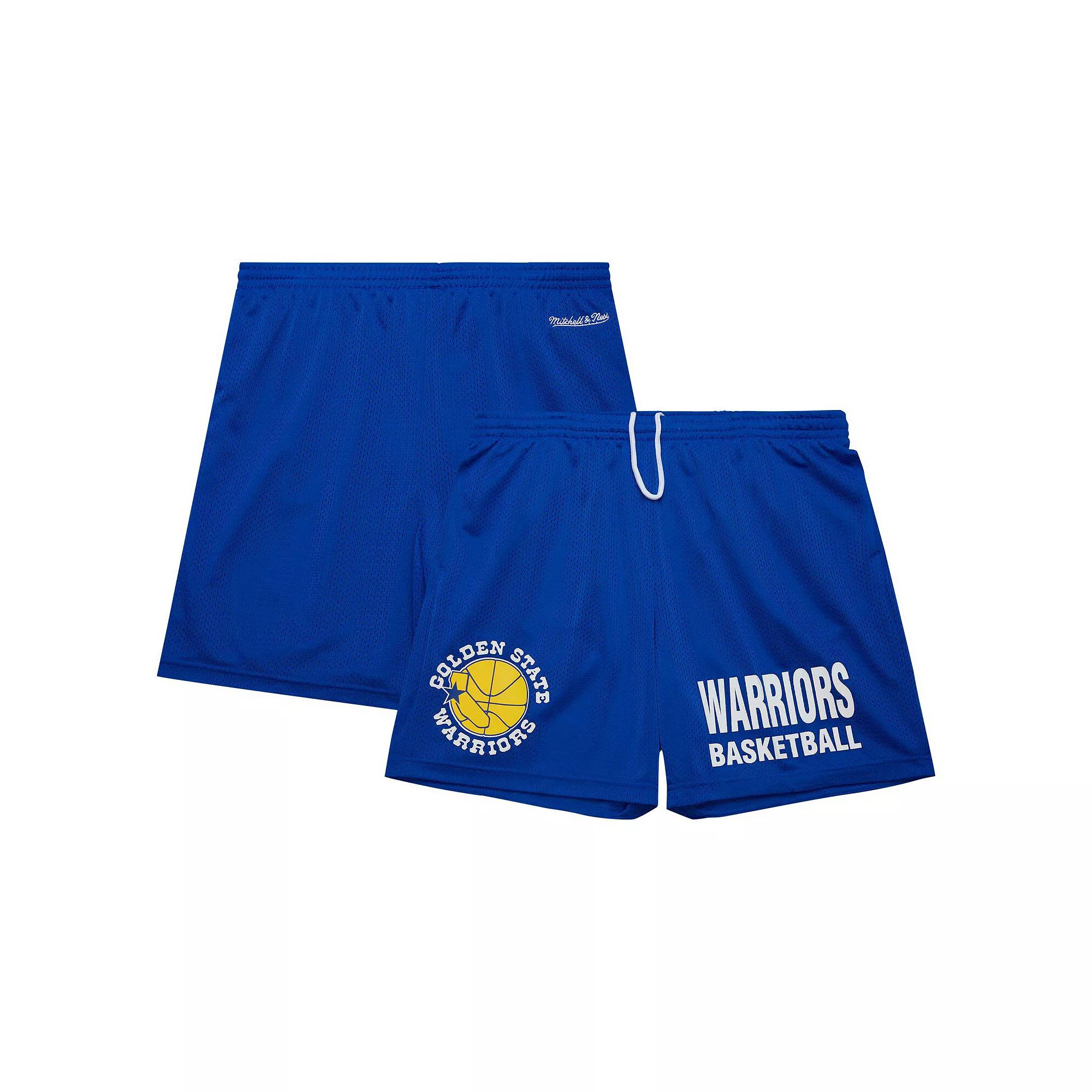 Men's Mitchell & Ness Royal Golden State Warriors Hardwood Classics Gameday Mesh Shorts,  Product Image