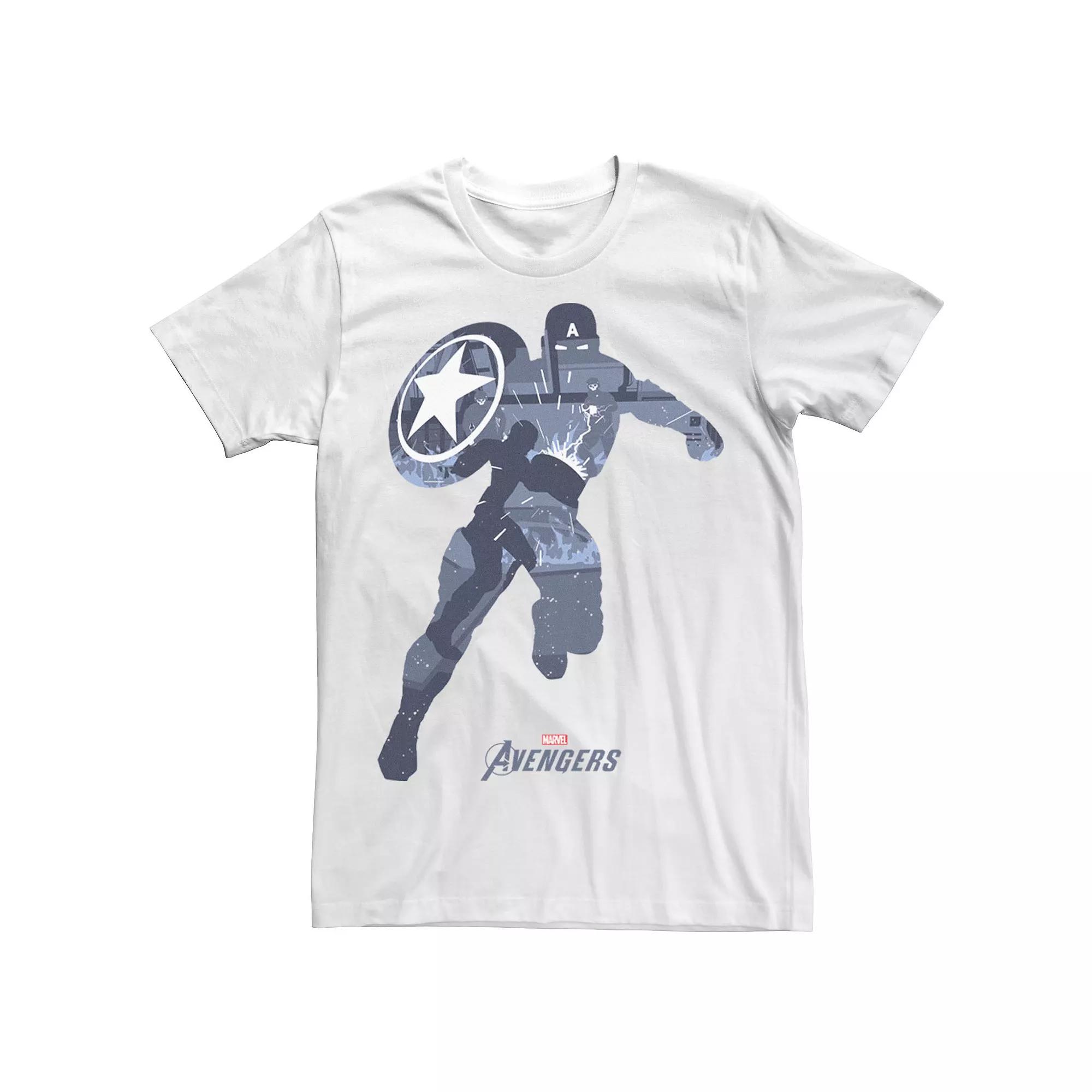 Men's Marvel Avengers Captain America Silhouette Fill Tee,  Product Image