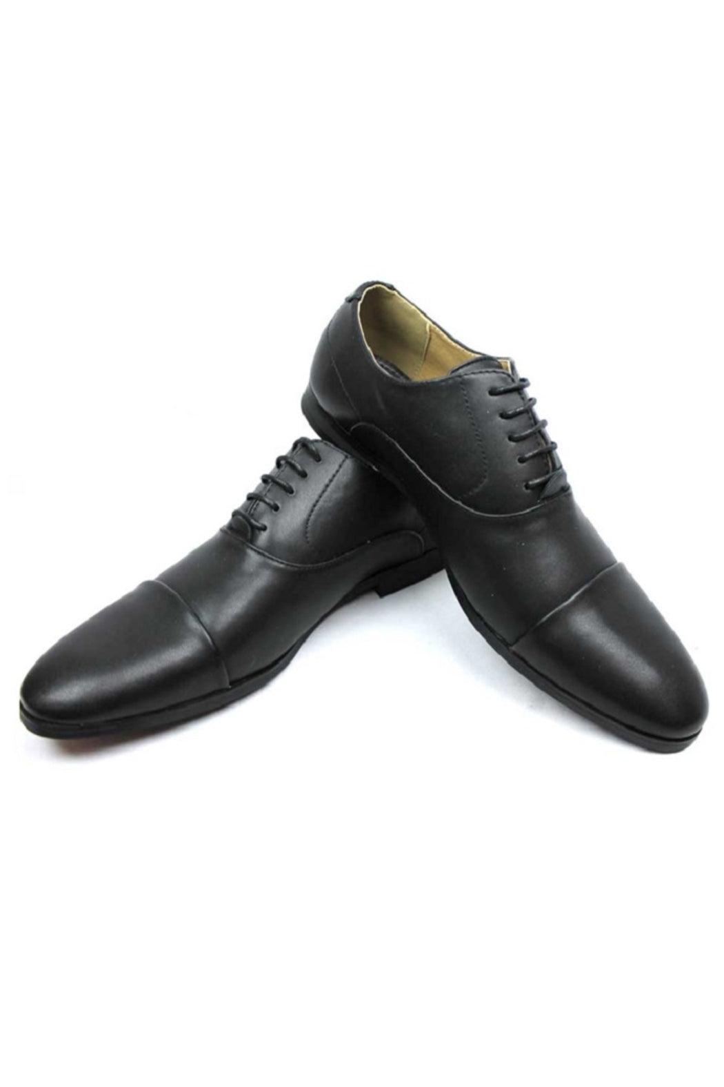 Black Cap Toe Dress Shoes Product Image