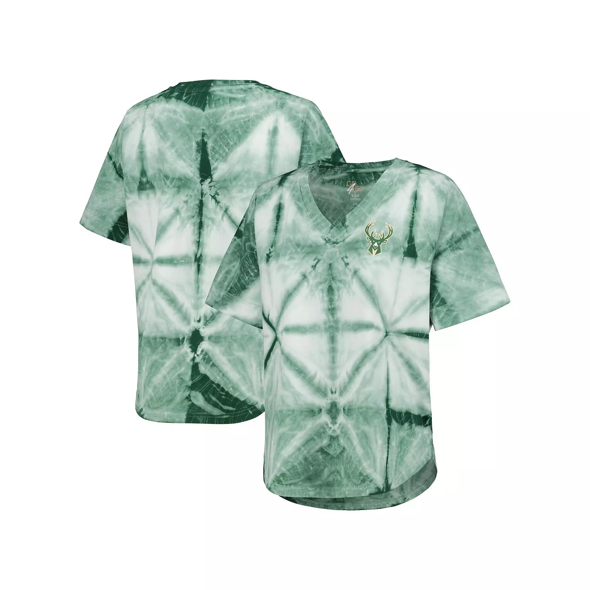 Women's G-III 4Her by Carl Banks Hunter Green Milwaukee Bucks Tournament Raglan Over Product Image