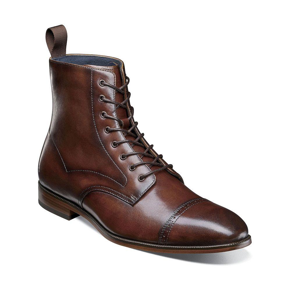 Stacy Adams Henry Mens Cap Toe Lace-Up Leather Boots Product Image