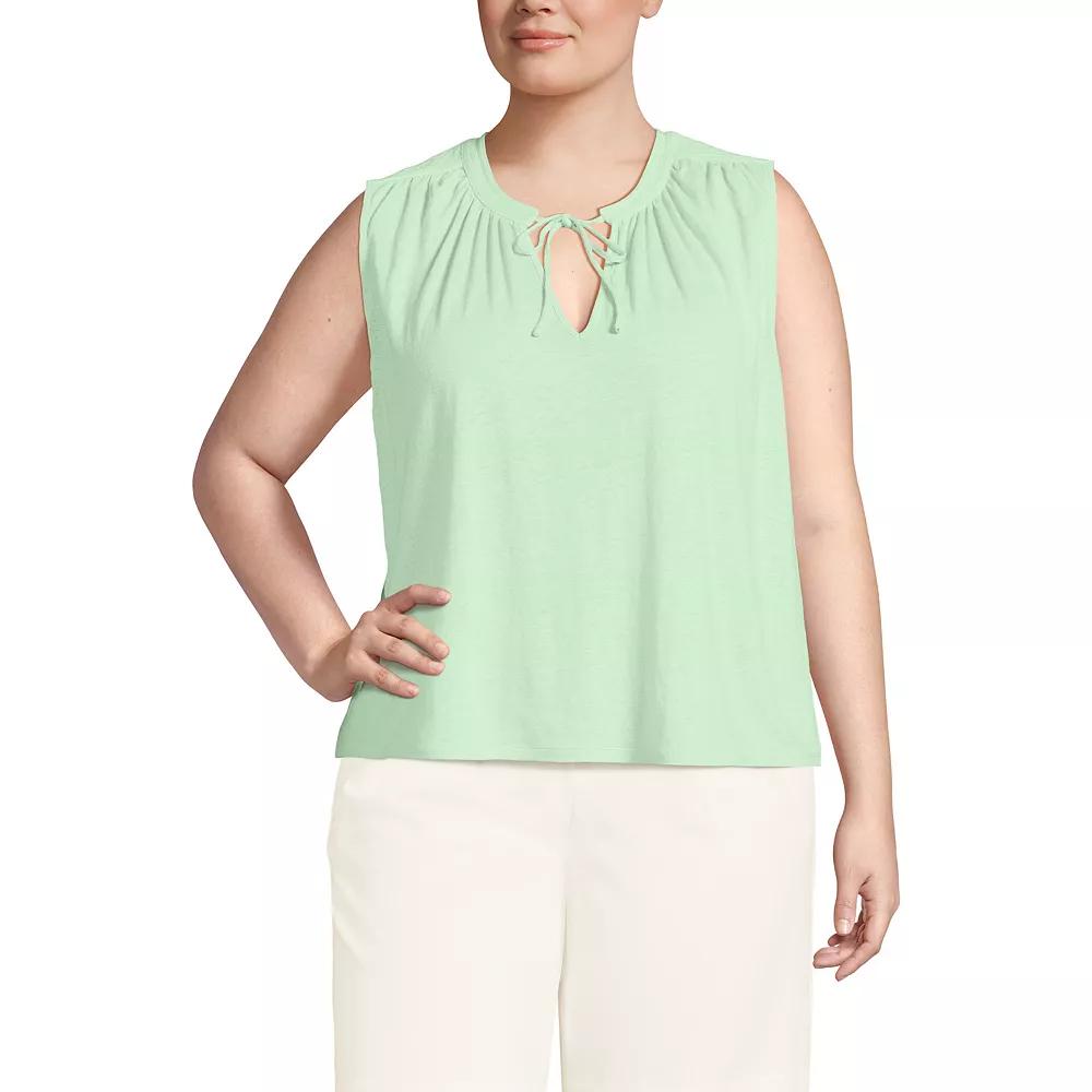 Plus Size Lands' End Notch Neck Swing Tank Top, Women's, Size: 3XL, Icy Mint Green Product Image