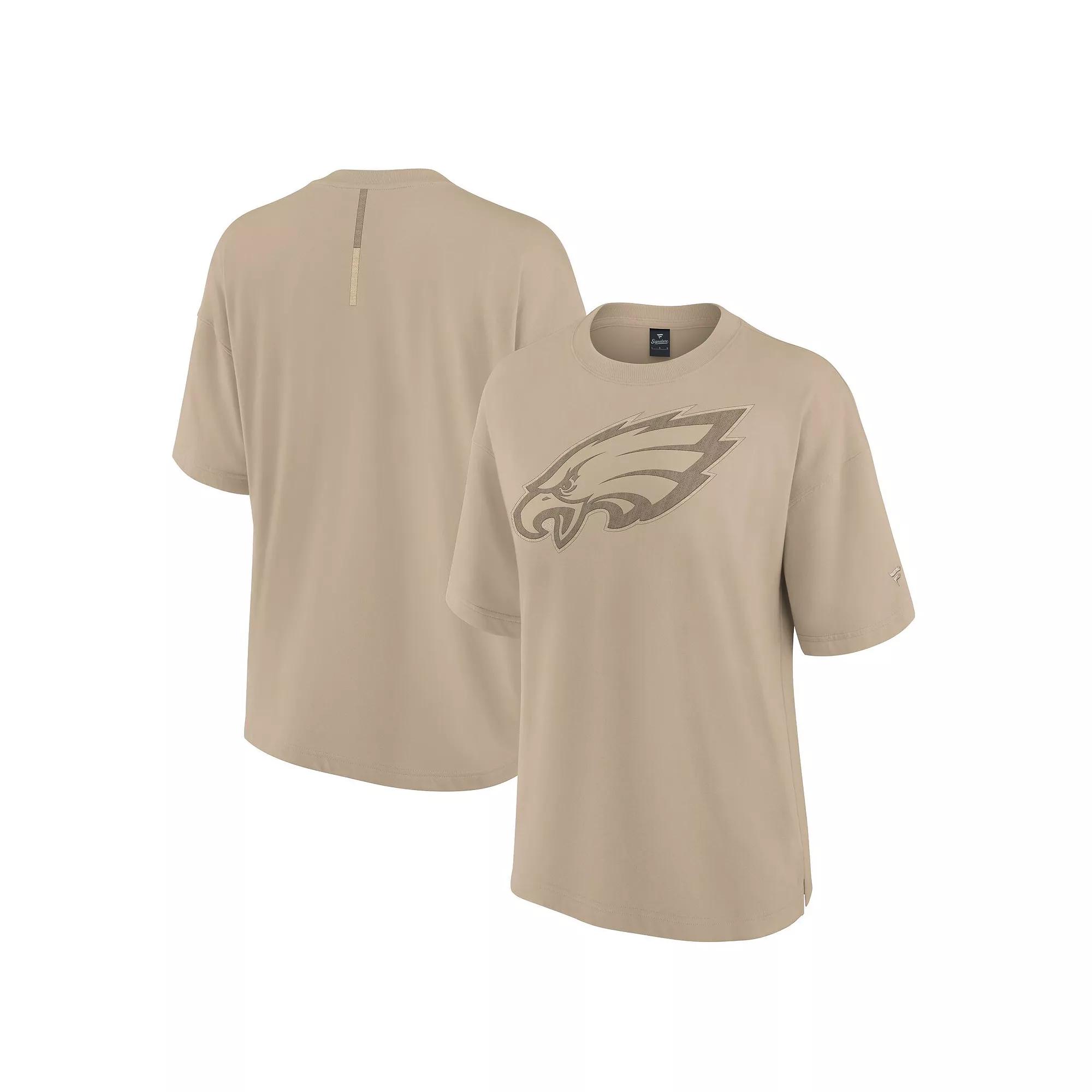 Women's Fanatics Signature Khaki Philadelphia Eagles Elements Oversized T-Shirt, Size: 3XL, Beig K Product Image