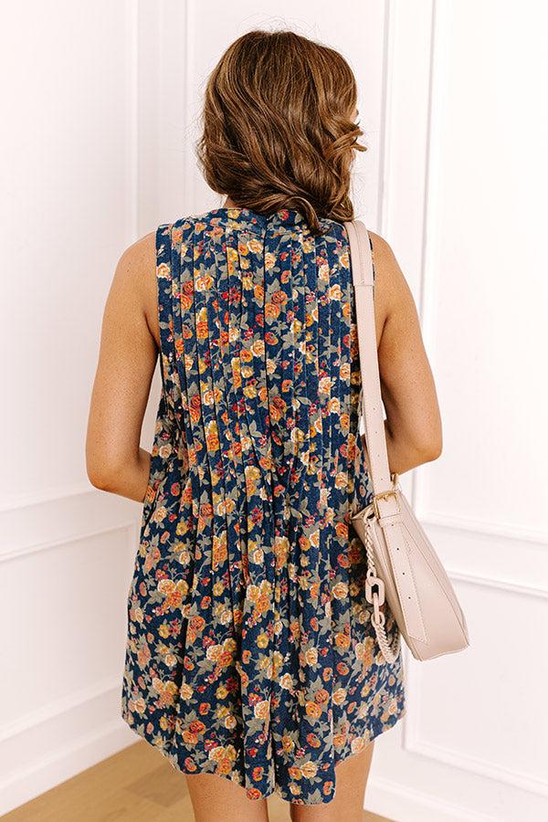 Garden Party Floral Denim Romper Product Image