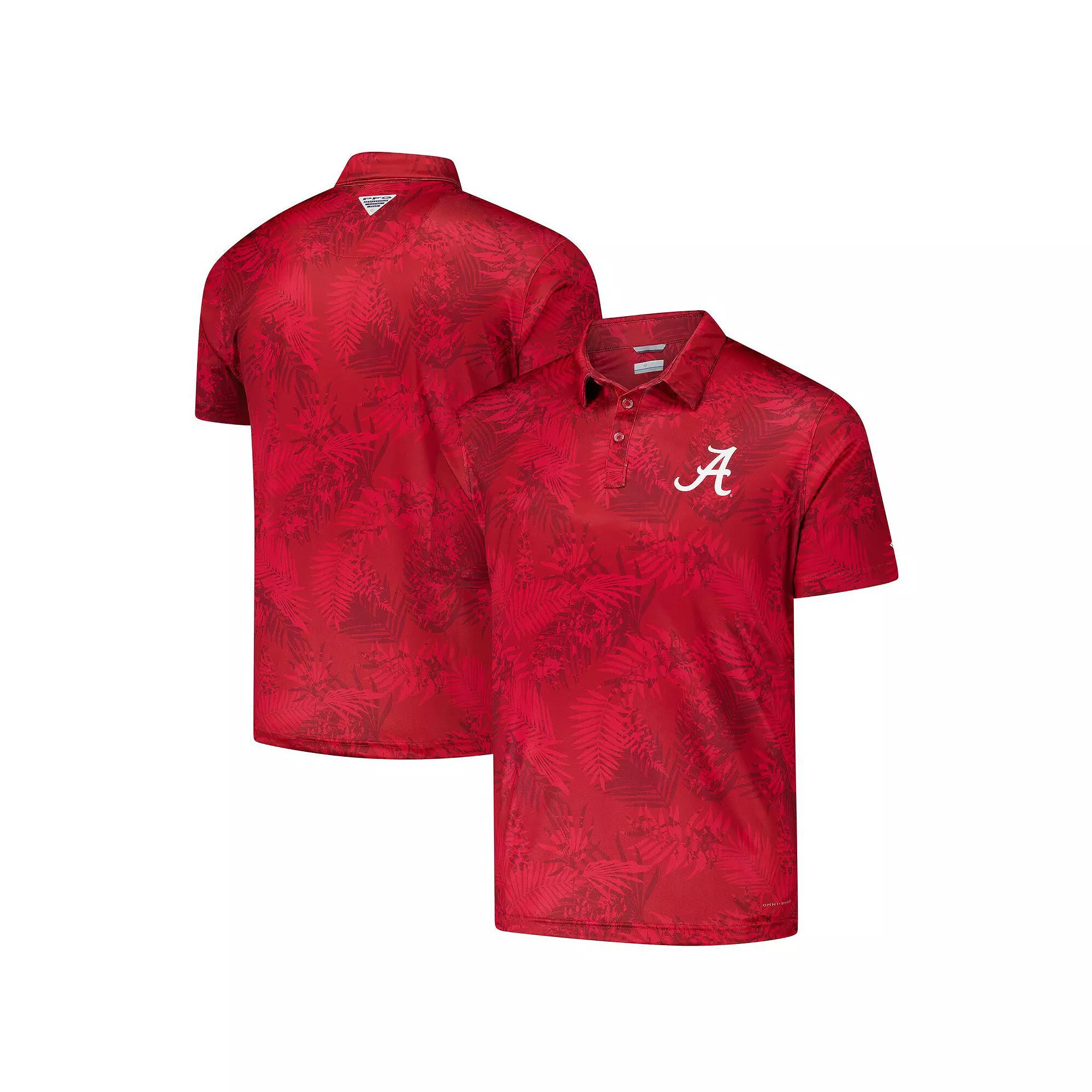 Men's Columbia Crimson Alabama Crimson Tide PFG Super Terminal Tackle Omni-Shade Bangalows Polo,  Product Image