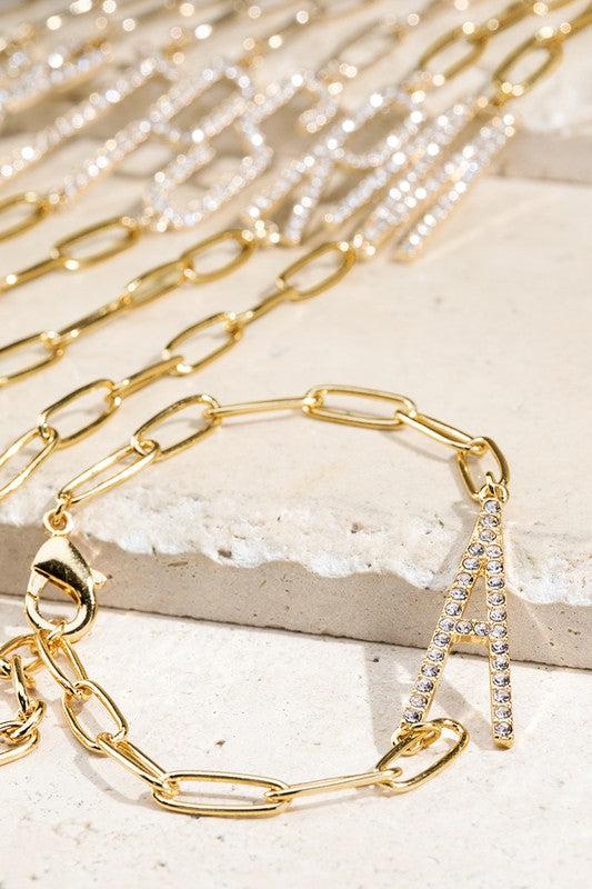 Crystal Initial Letter Bracelet Product Image