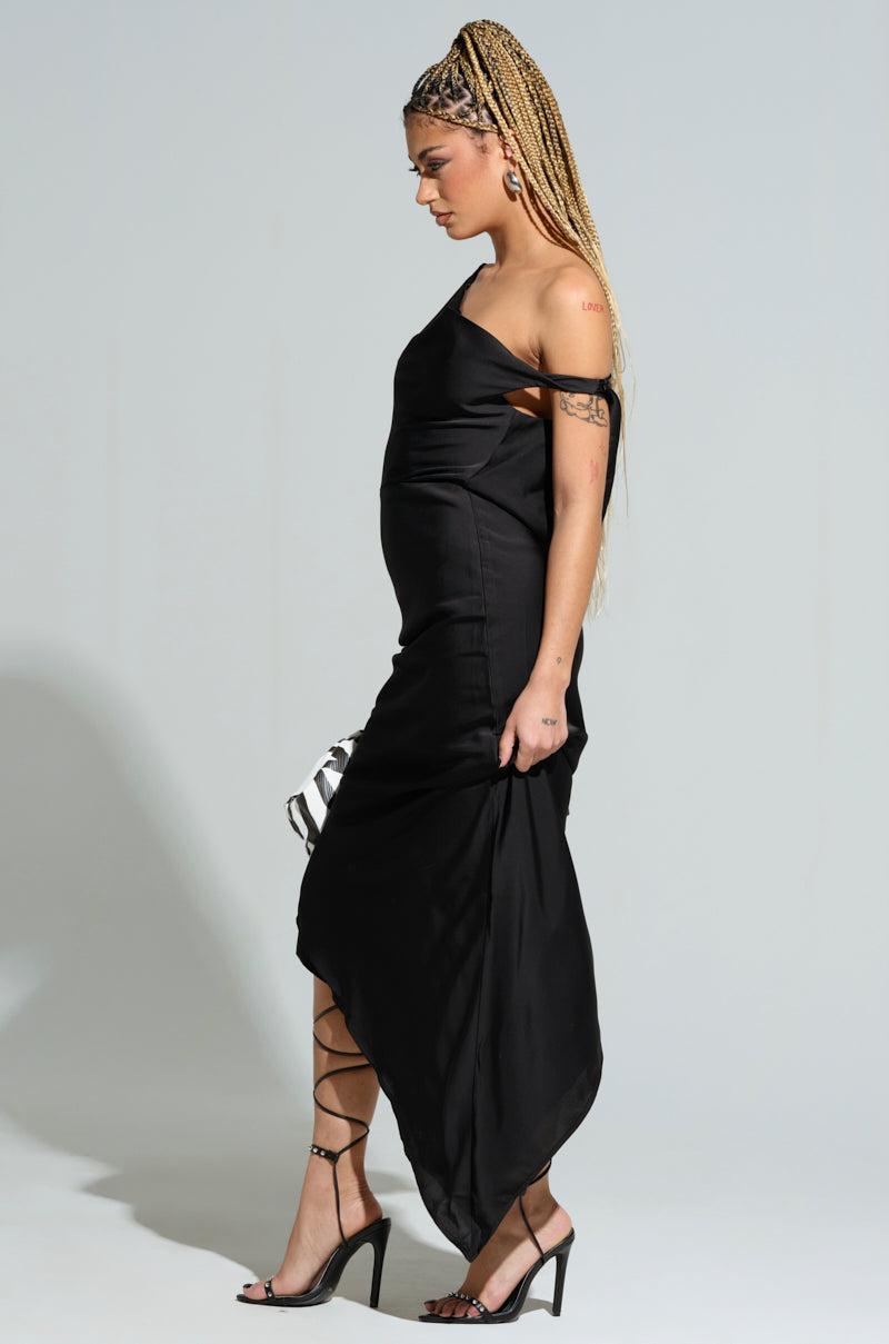 SIMPLY DIVINE SATIN MIDI DRESS Product Image