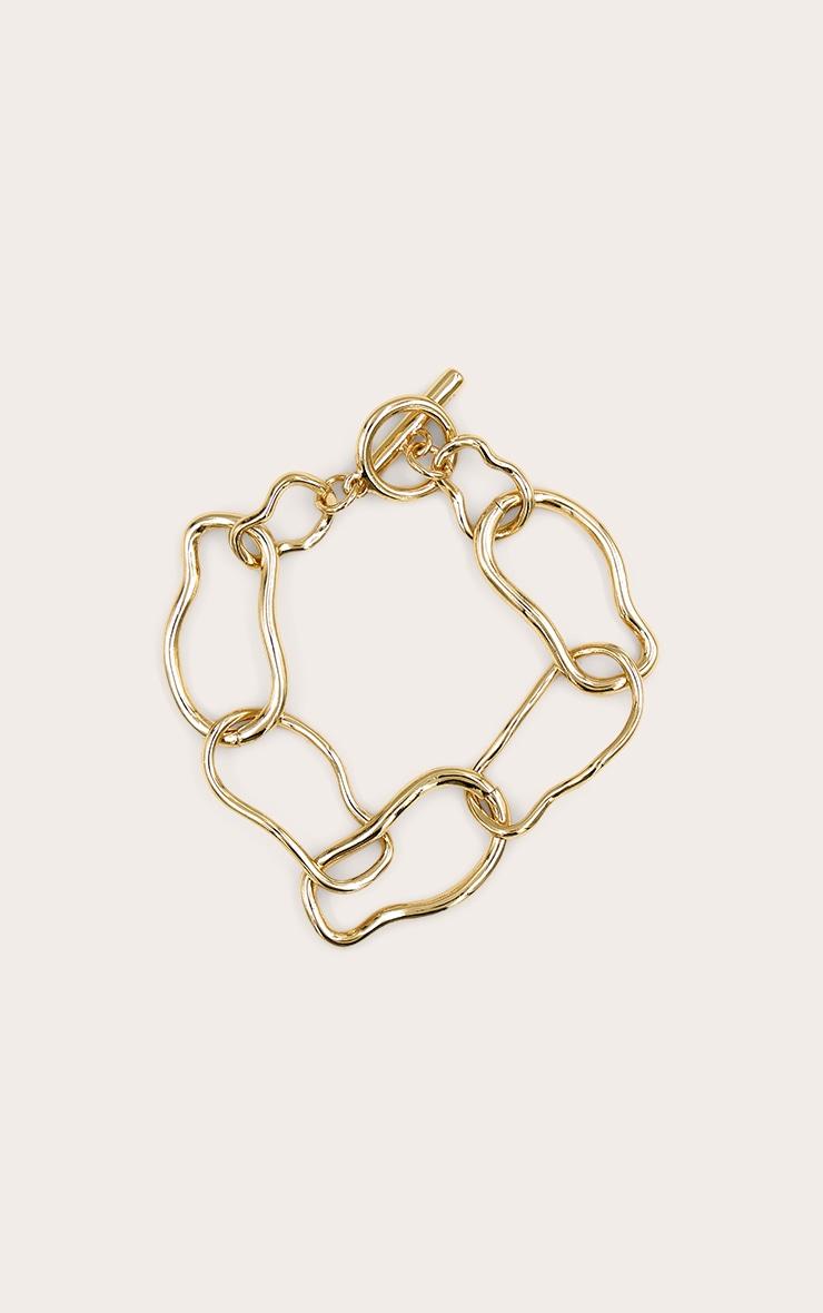 Gold Plated Textured Link Bracelet Product Image