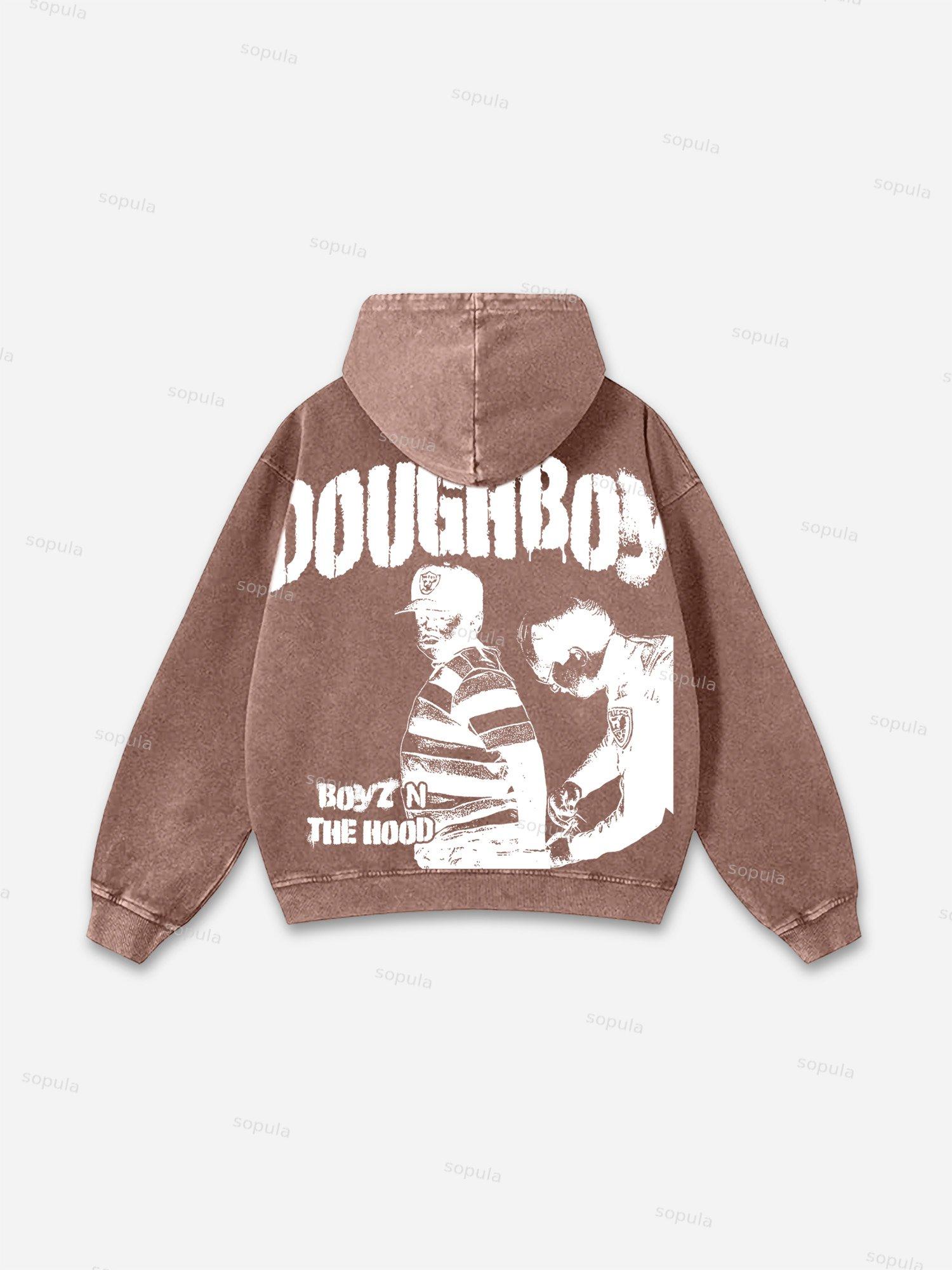 Boyz N The Hood Vintage Graphic Acid Wash Sweatshirt Washed Hoodie Product Image