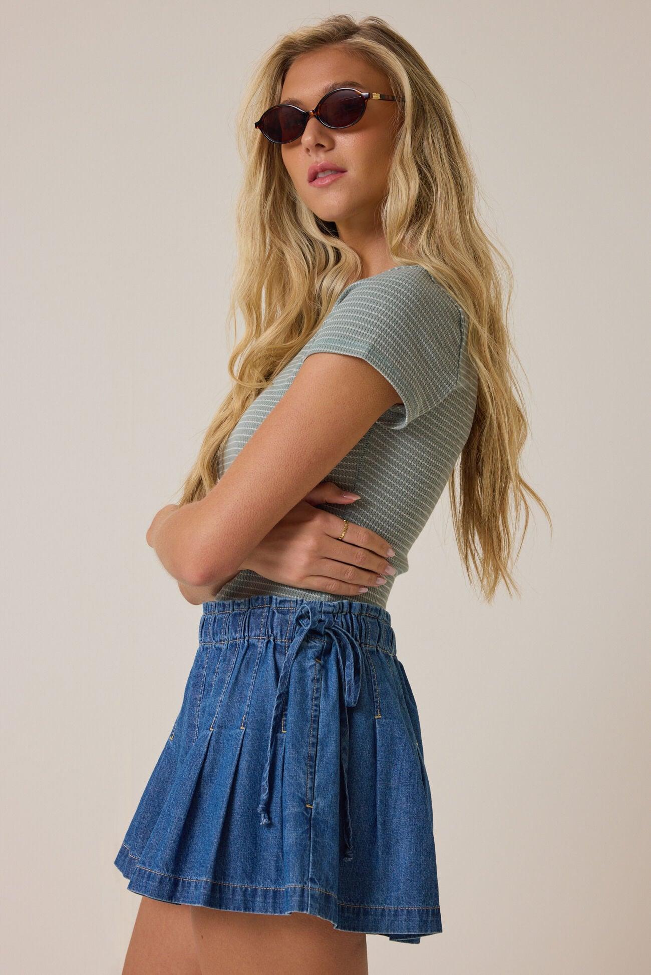 Campbell Stripe Crop Tee Product Image
