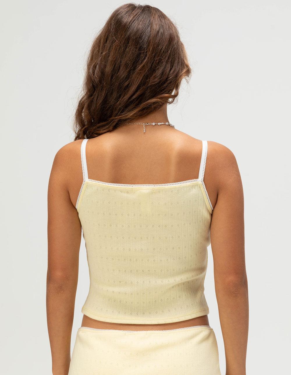 FULL TILT Pointelle Womens Cami - YELLOW Product Image
