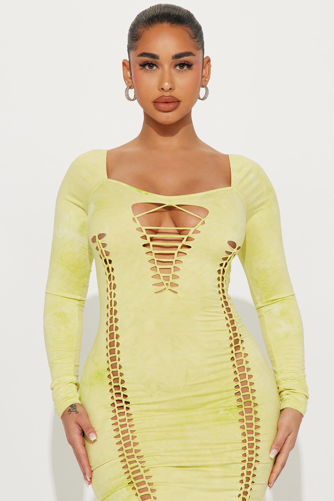Persuade Me Maxi Dress - Chartreuse Product Image