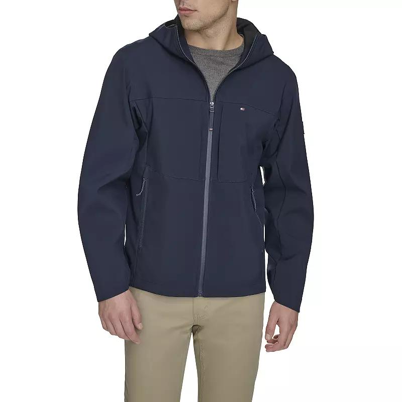 Men's Tommy Hilfiger Soft Shell Hooded Water Resistant Jacket,  Product Image