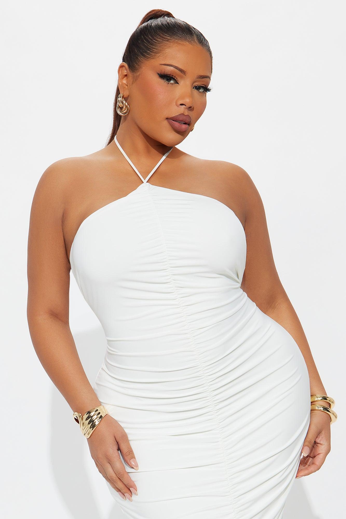 Deandra Fringe Halter Maxi Dress - Ivory Female Product Image