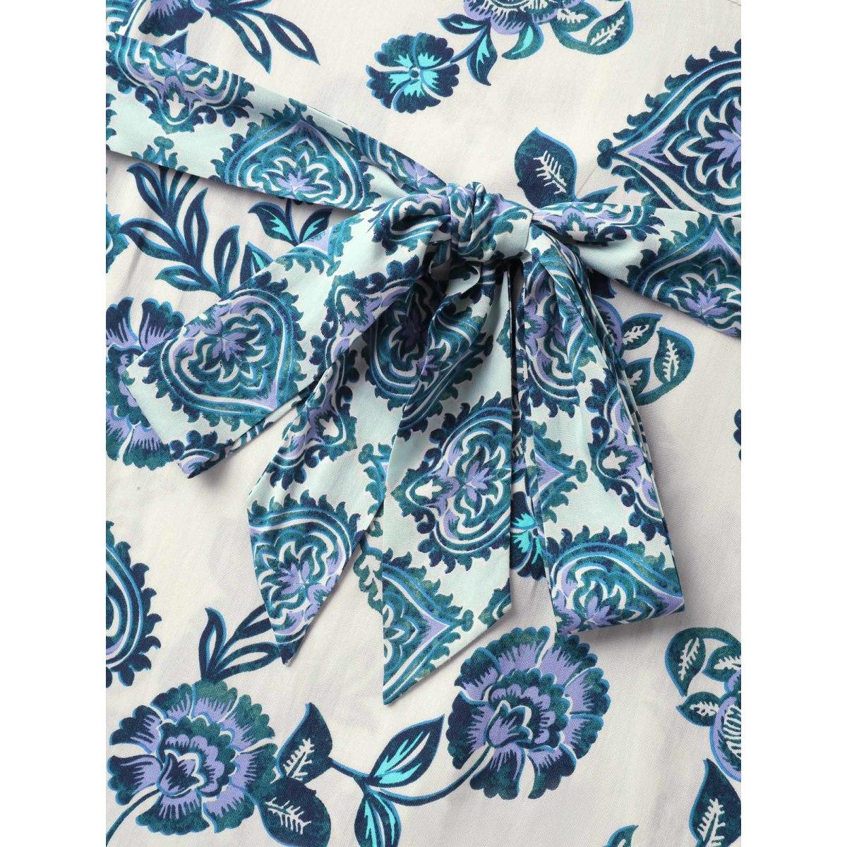 Plus Size Floral Paradise Curvy Belted Kimono Women DarkSlateGray Belted Belt Vacation Kimonos BloomChic 22-24/3X Product Image